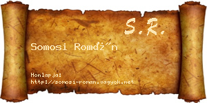 Somosi Román névjegykártya